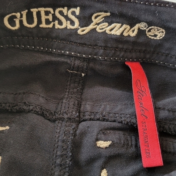Guess Black Starlet Straight Leg Denim Jeans Size 24 EUC - Picture 4 of 11